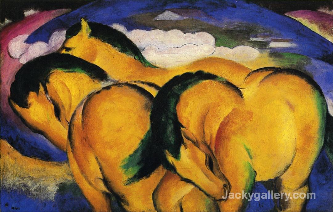 Little Yellow Horses by Franz Marc paintings reproduction